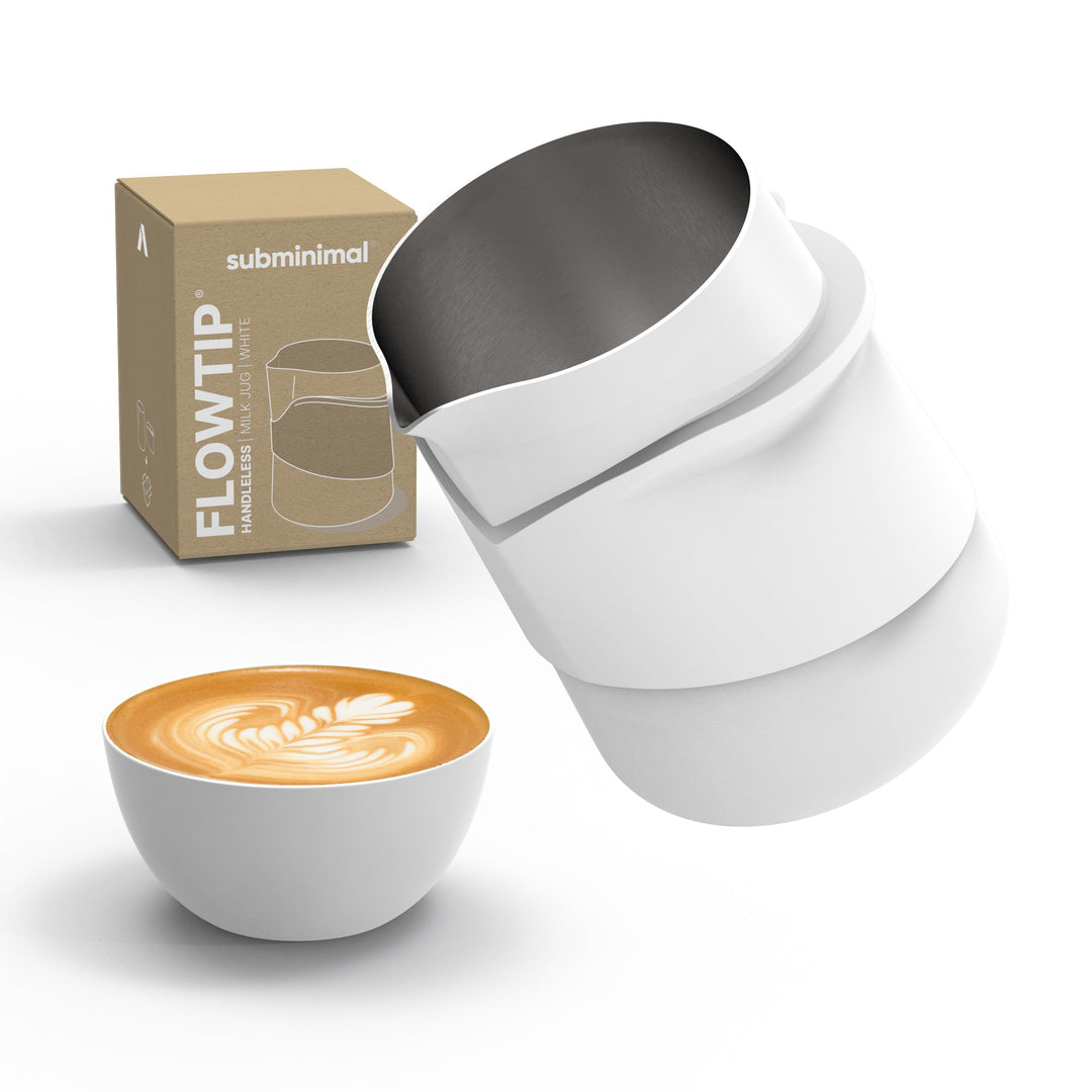 Subminimal FlowTip Handloser Krug | Milchaufschäumer, schäumender Krug für Premium-Kaffee im Barista