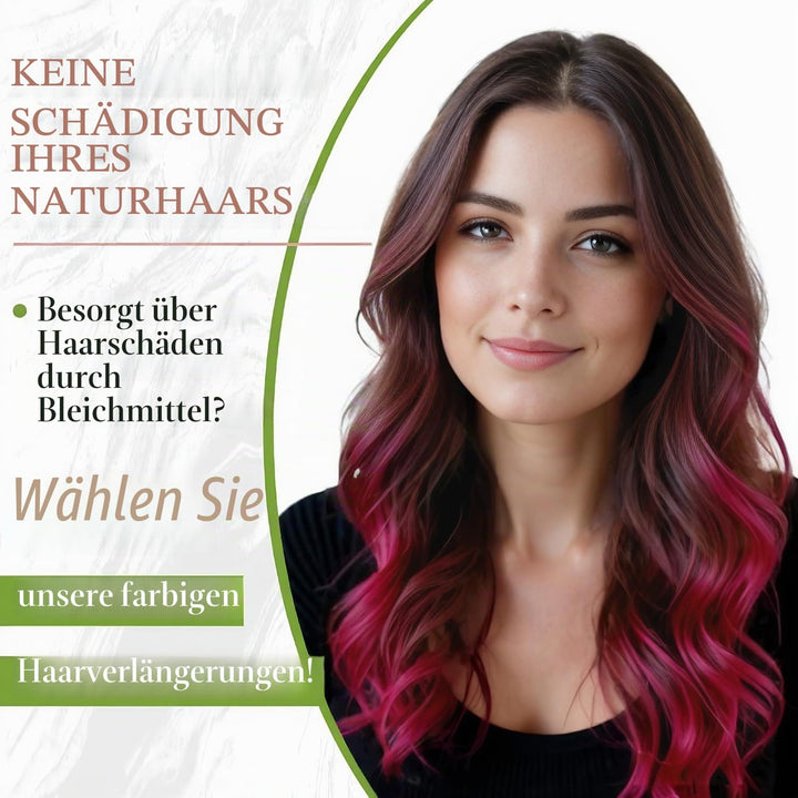 RUNATURE Extensions Echthaar Microring Rosa 40cm Menschliches Haar 25s 1g Heiss Pink Haarverlängerun