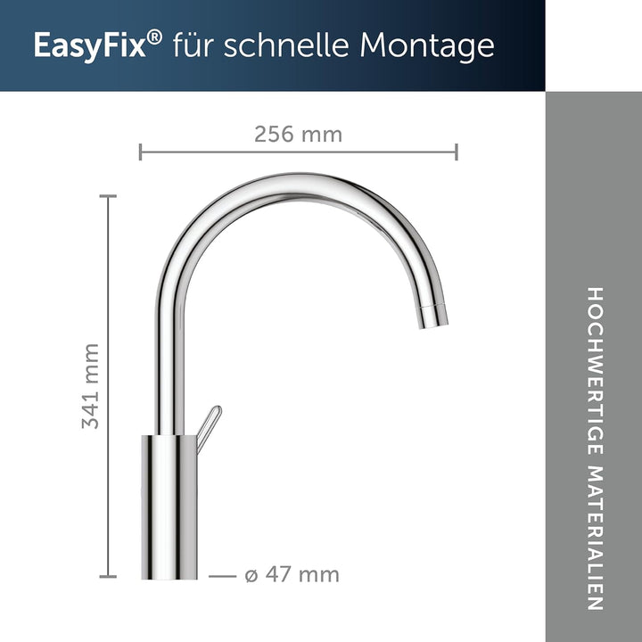Ideal Standard Alero Küchenarmatur, Hochdruck, Auslaufhöhe 211 mm – Chrom C-Auslauf, C-Auslauf