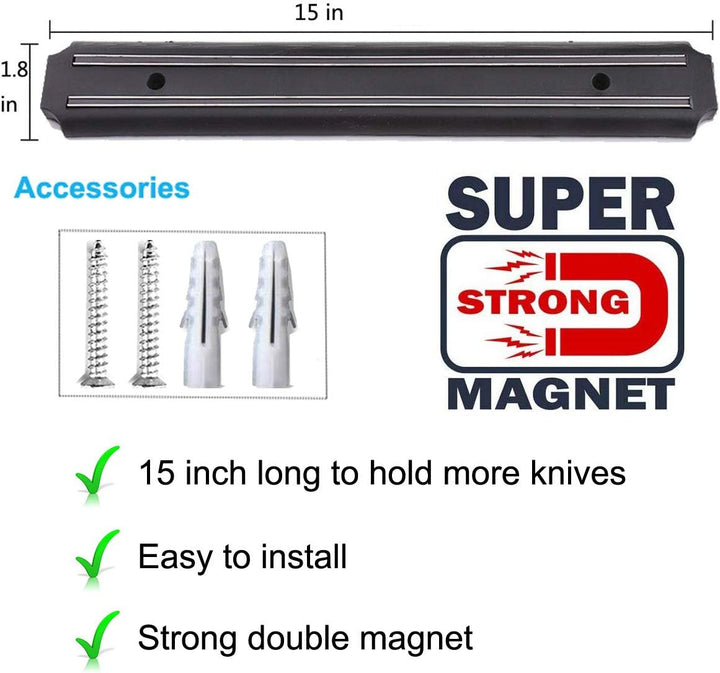 Magnetischer Messer-Streifenhalter für Werkzeug, 38 cm, Mehrzweck-Magnetmesser, stark, leistungsstar