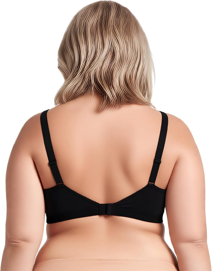 Curve Muse Damen Übergrösse Minimizer Ungefüttert Kabellos Spitze Vollständige Abdeckung BHS 75C Rot
