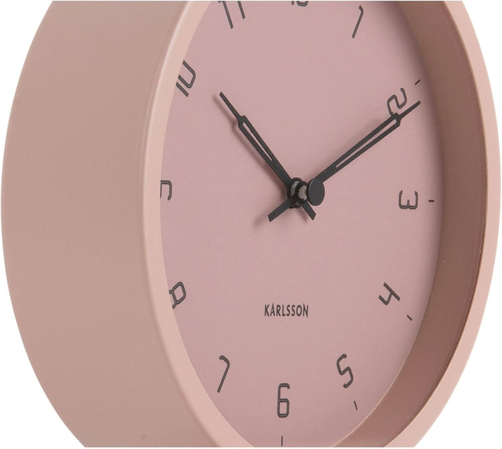 Karlsson [DL] Table Clock Stark Iron matt Faded pink