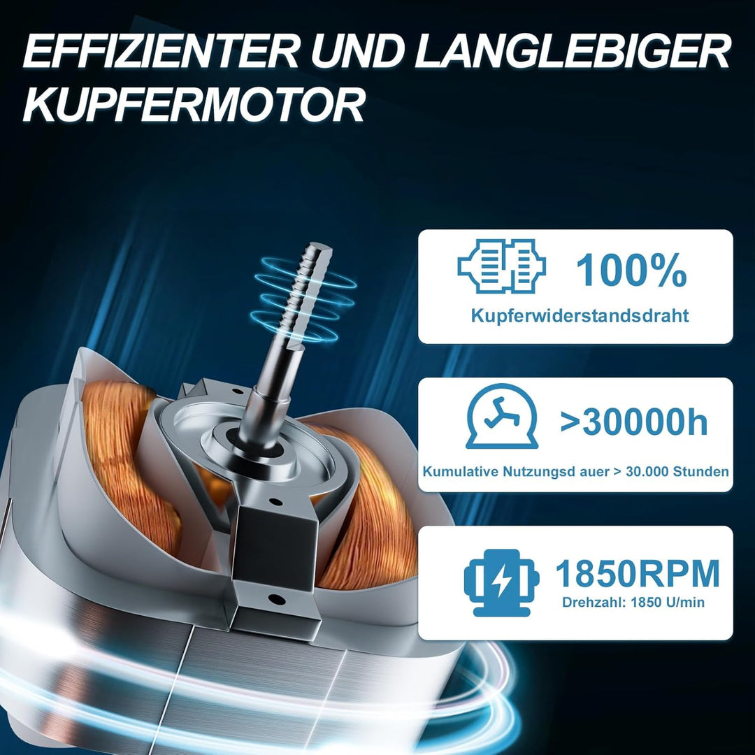 SBONNI Badlüfter 150mm - Geräuscharmer Badezimmerlüfter - 310m³/h Abluftventilator, Badlüfter mit Na