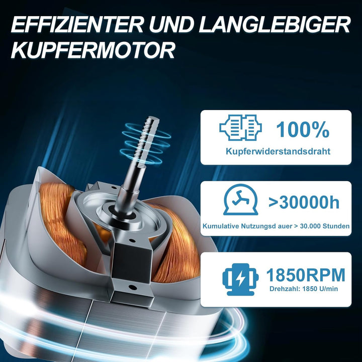 SBONNI Badlüfter 150mm - Geräuscharmer Badezimmerlüfter - 310m³/h Abluftventilator, Badlüfter mit Na