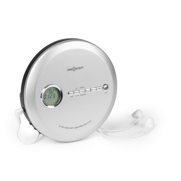 OneConcept CDC 100MP3 - Discman mit Netz- oder Batteriebetrieb, USB, Formate: CD, CD-R, CD-RW und MP