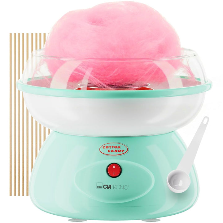 Clatronic® Zuckerwattemaschine | für Zuckerwatte in wenigen Minuten | inkl. Messlöffel und 10 Holzst