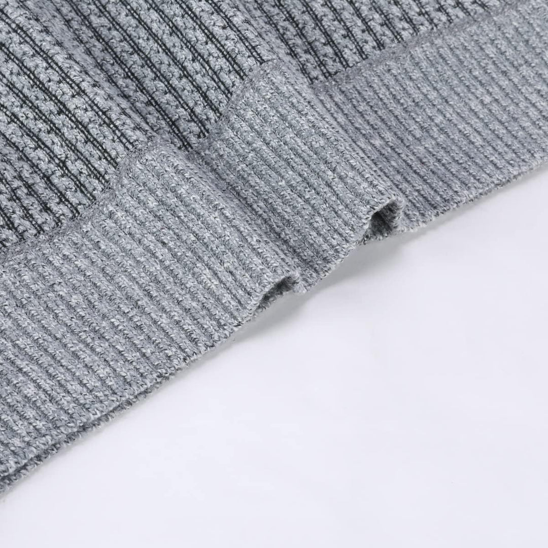 Allthemen Herren Cardigan Grobstrick Reissverschluss Strickjacke mit Stehkragen Winter Pollover Knit