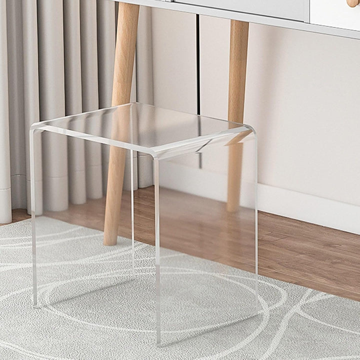 TWSOUL Badhocker, Duschhocker aus Acryl 42x40x29cm, Transparenter Badezimmer Hocker, rutschfest & St