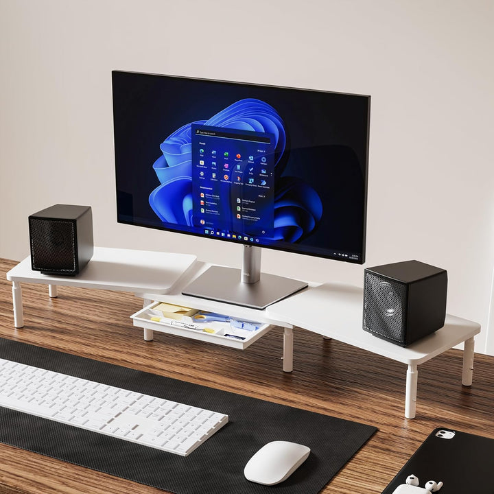 ETHU Dual Monitor Ständer, Höhenverstellbare Bildschirmerhöhung für 2 Monitore, Verstellbarer Monito