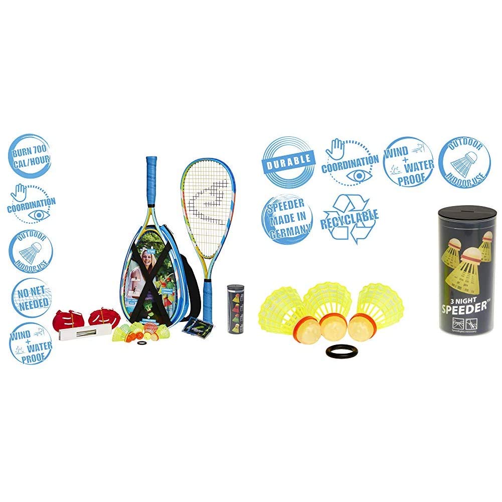 Speedminton® S700 Set – Original Speed Badminton/Crossminton Allround Set inkl. 5 Speeder®, Spielfel