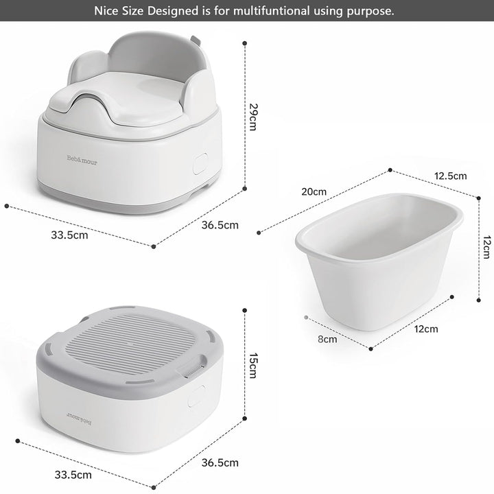 Bebamour Kinder-Töpfchen für Reisen,zusammenklappbar,Toilettensitz für Kinder,tragbar,mit 100 Teilen