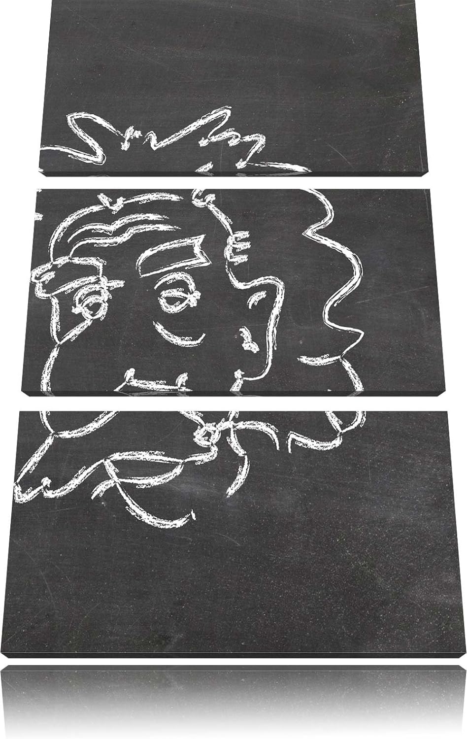 Pixxprint Albert Einstein als Leinwandbild | Grösse: 3 Teilig (120x80) | Wandbild| Kunstdruck | fert