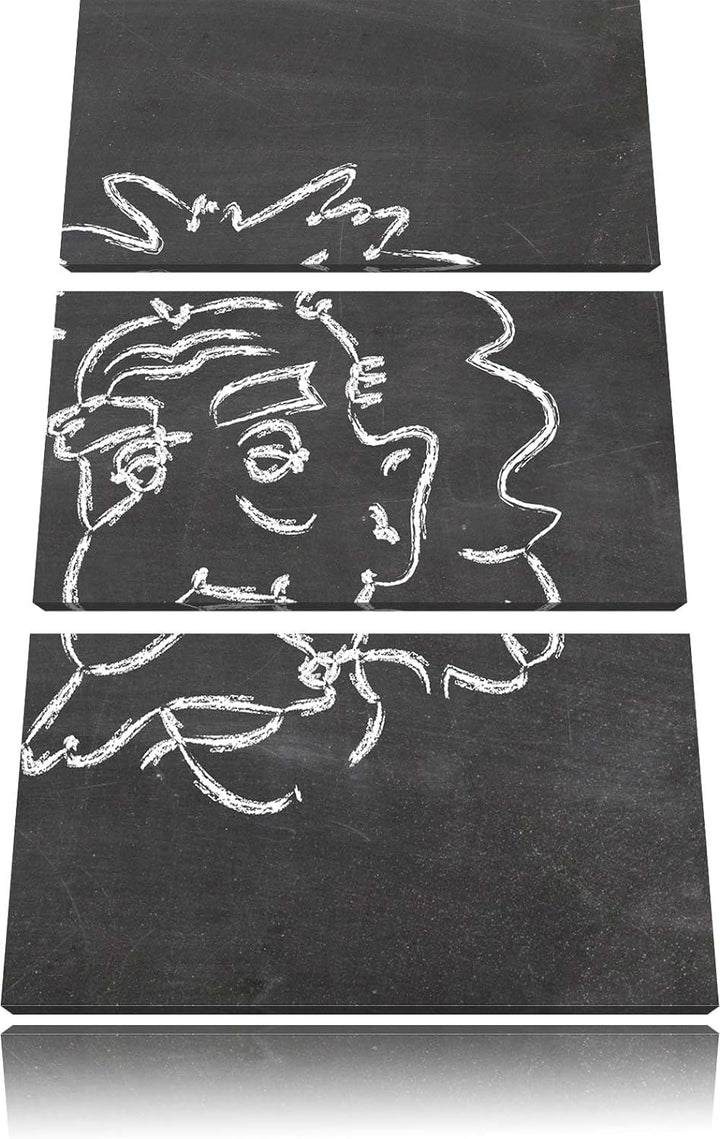 Pixxprint Albert Einstein als Leinwandbild | Grösse: 3 Teilig (120x80) | Wandbild| Kunstdruck | fert