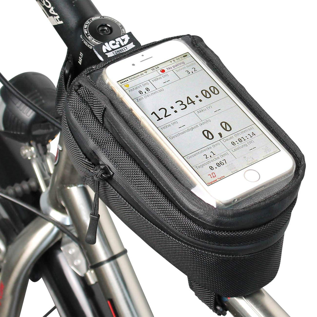 NC-17 Smartphonetasche Universal Oberrohrtasche für iPhone Samsung LG HTC Fahrrad Oberrohr, Schwarz,