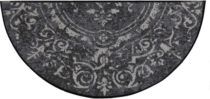 Salonloewe Amira Grey Fussmatte waschbar H42 x 085 cm Fussabtreter Schmutzfangmatte halbrund grau