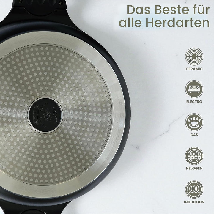 Royal Swiss® Tajine 32 cm – 5L Schmortopf aus Aluminium mit Keramik-Antihaftbeschichtung, Kegel-Deck