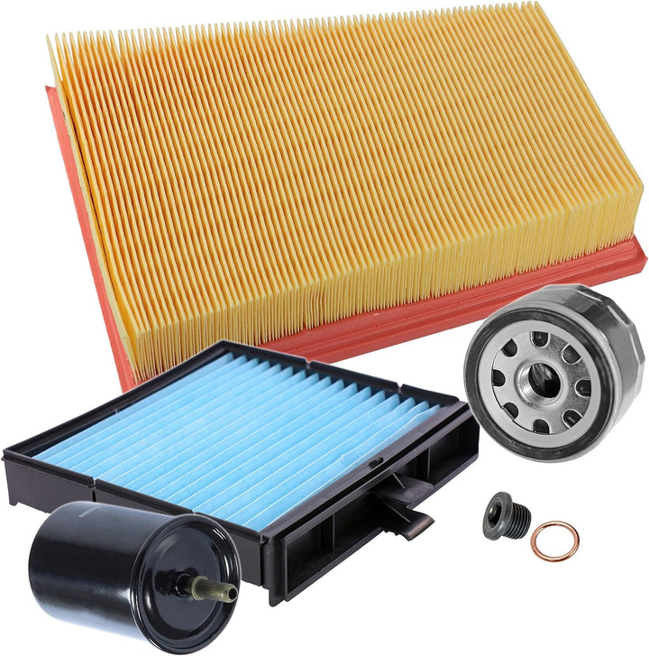 BESTPRICE Inspektionspaket Filterset mit 1x Ölfilter, 1x Luftfilter, 1x Innenraumfilter, 1x Kraftsto