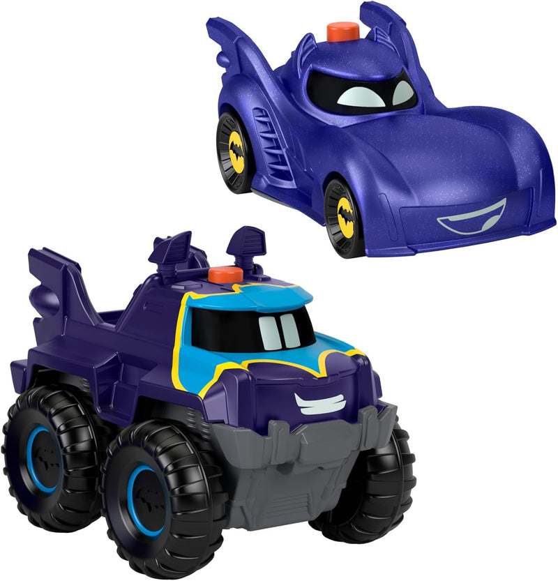 Fisher-Price Bathwheels Batmobil und Buff - Spielzeugauto-Set mit 2 Batwheels-Figuren im Massstab 1: