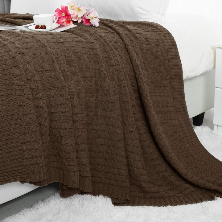 OROOTL Kuscheldecke Strickdecke 100% Baumwolle Weich Sofadecke 130x180cm Schlafdecke für weiches Sof