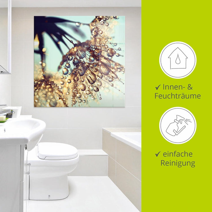 ARTland Glasbilder Wandbild Glas Bild einteilig 50 x 50 cm Quadratisch Innere Ruhe Wellness Pflanzen