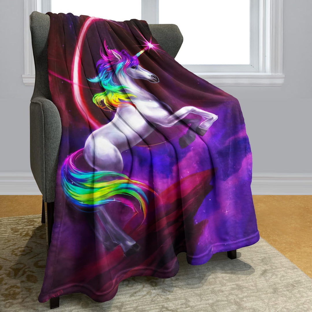 YISUMEI Decke 125x150 cm Kuscheldecken Sanft Flanell Weich Fleecedecke Bettüberwurf Einhorn Traum 12