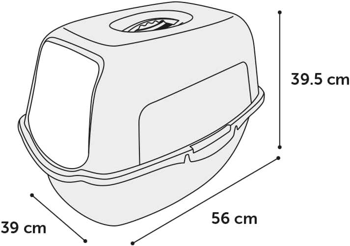 Flamingo Lexie Katzentoilette L - Schwarz, Mit Hohem Rand, 39 x 56 x 39,5 cm, Ideal für Maine Coon,