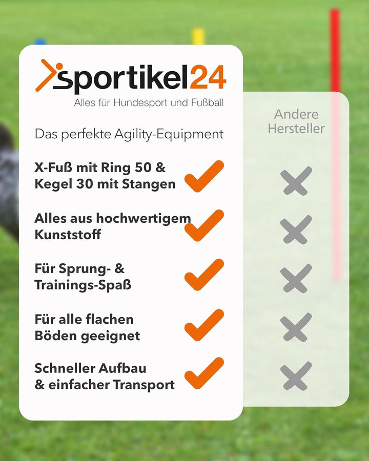 Agility Set für kleine Hunde & Welpen – Trainingsset mit Reifen, Hürden, X-Fuss & Tasche – ideal für