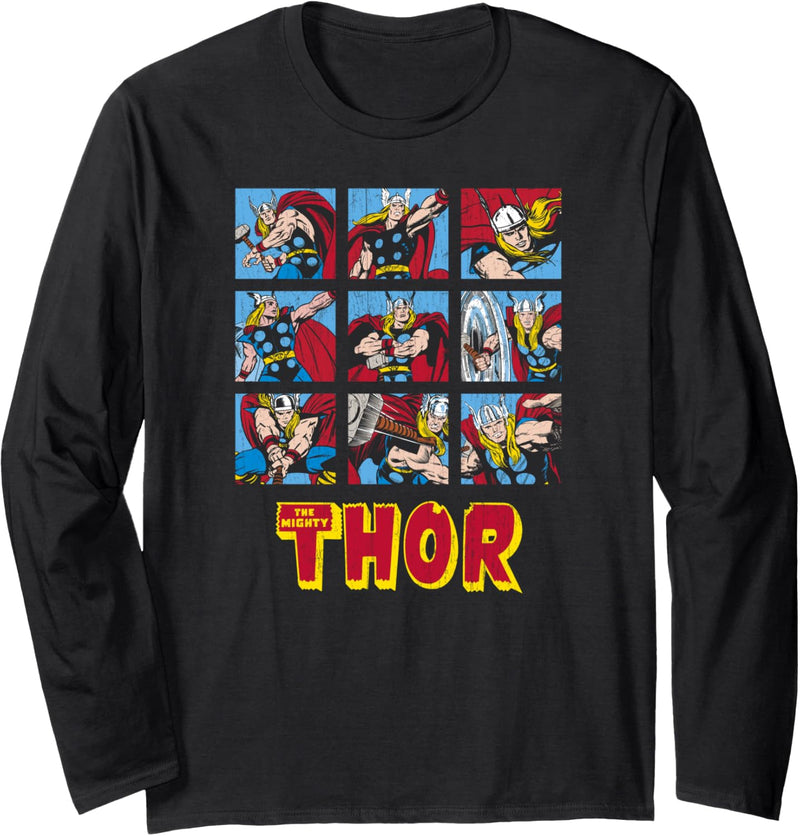 Marvel Thor Comic Fill Panels Langarmshirt