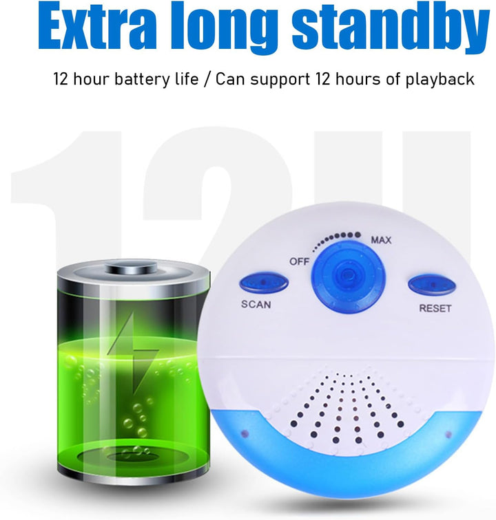Wasserdichter IPX7 Lautsprecher, Tragbarer Duschlautsprecher mit 360°-Surround Sound, Duschradio Lau