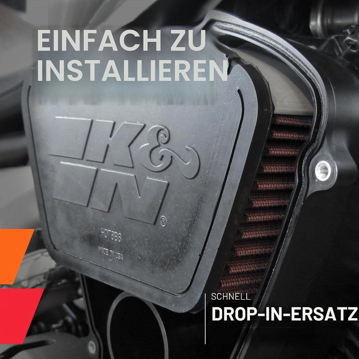 K&amp;N HD-0800 Motorrad Tauschluftfilter, Rot