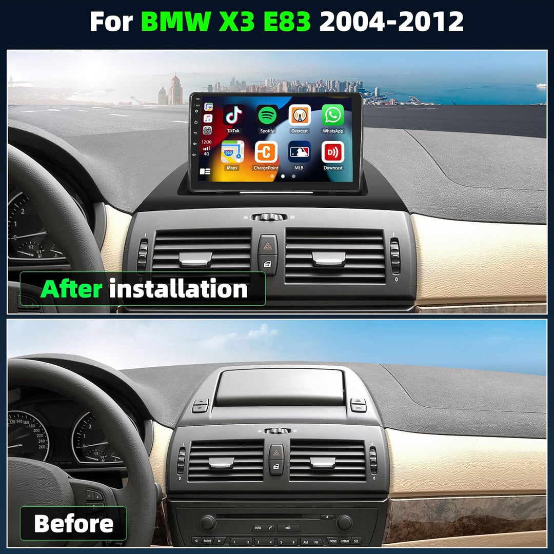 SIXTOP 6+128G 8-Core Android 15 Autoradio für BMW X3 E83 2004-2012, 9 Zoll Touchscreen Radio mit Wir