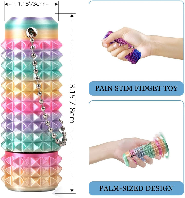 Little Ouchies Pain Fidget 4er-Set – Rotierendes Spiky Stressabbau Spielzeug für Erwachsene, Sensori