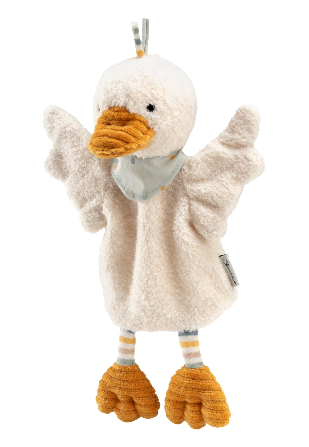 Kinder Handpuppe Ente Edda Lou, weiches Spielzeug für Kasperle Theater, erstes Rollenspiel und zum G