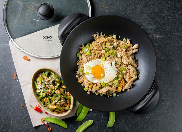 Domo DO-8708W DO8708W elektrischer Wok, Aluguss, 5 liters