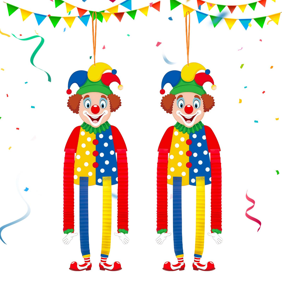 Ronronner 2 Stück Faschingsdeko Clown, Karneval Deko Clown, Verstellbare Wanddeko für Fenster & Wand