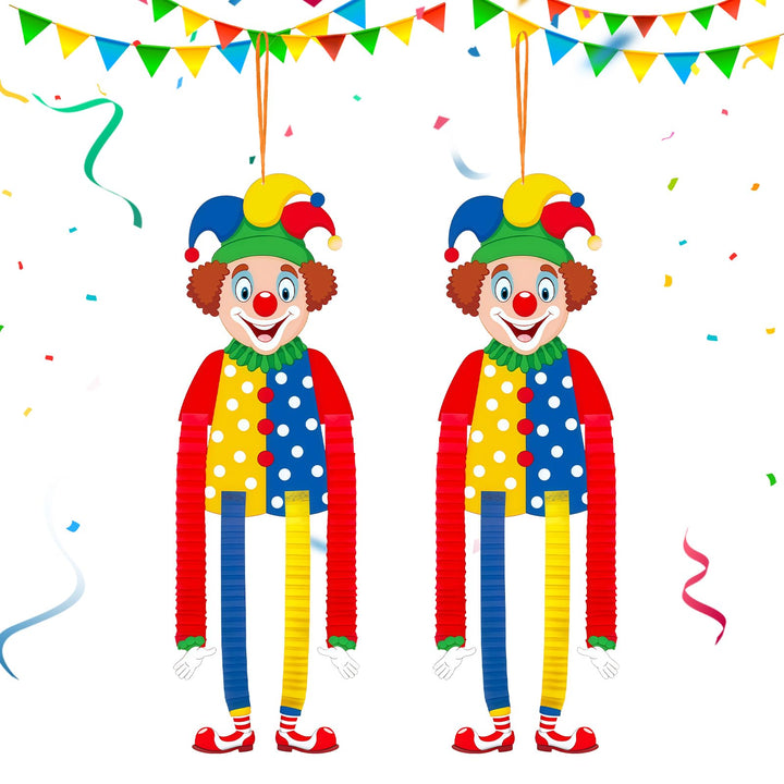 Ronronner 2 Stück Faschingsdeko Clown, Karneval Deko Clown, Verstellbare Wanddeko für Fenster & Wand