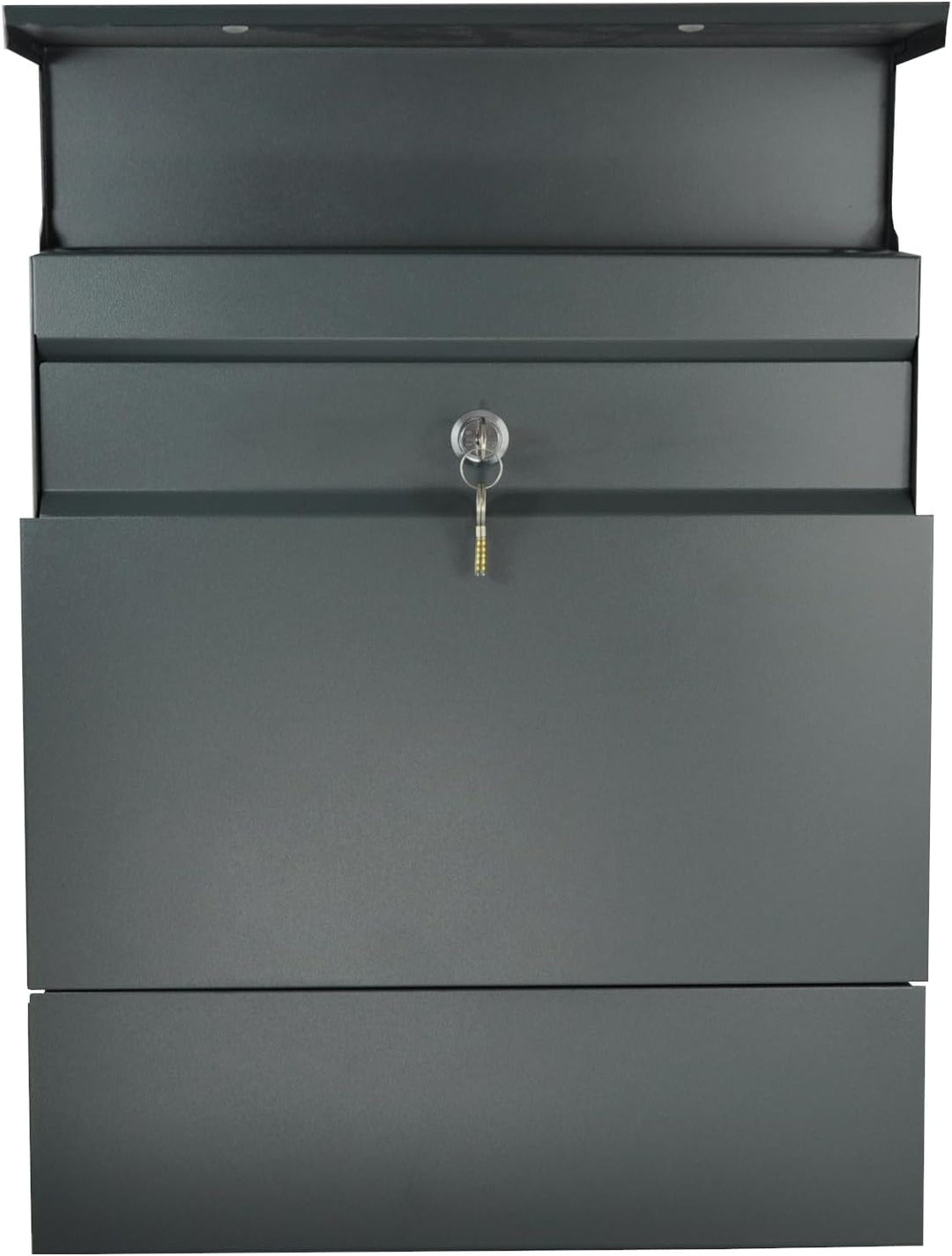 Designer Briefkasten Wandbriefkasten Postkasten mit Zeitungsfach Anthrazitgrau Matt RAL 7016 A4/C4 g