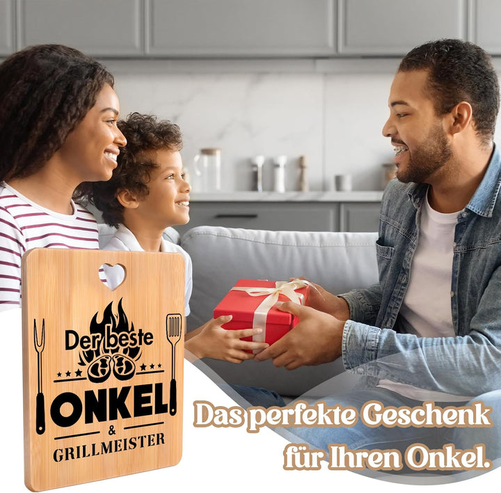Onkel Geschenk, Bambus Schneidebrett, Geburtstagsgeschenk für Onkel, Onkel Geschenke von Nichte Neff