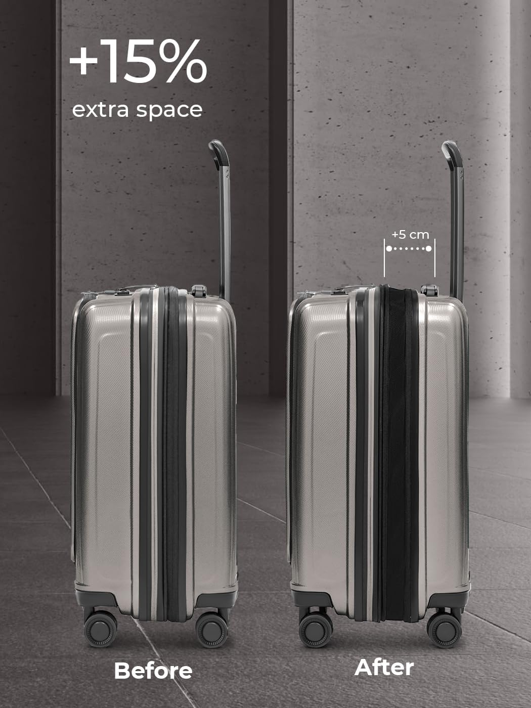 REDOLZ Handgepäck mit Laptopfach | Ultra-leichter Koffer 40 x 23 x 55 cm & Frontöffnung | von 45 auf