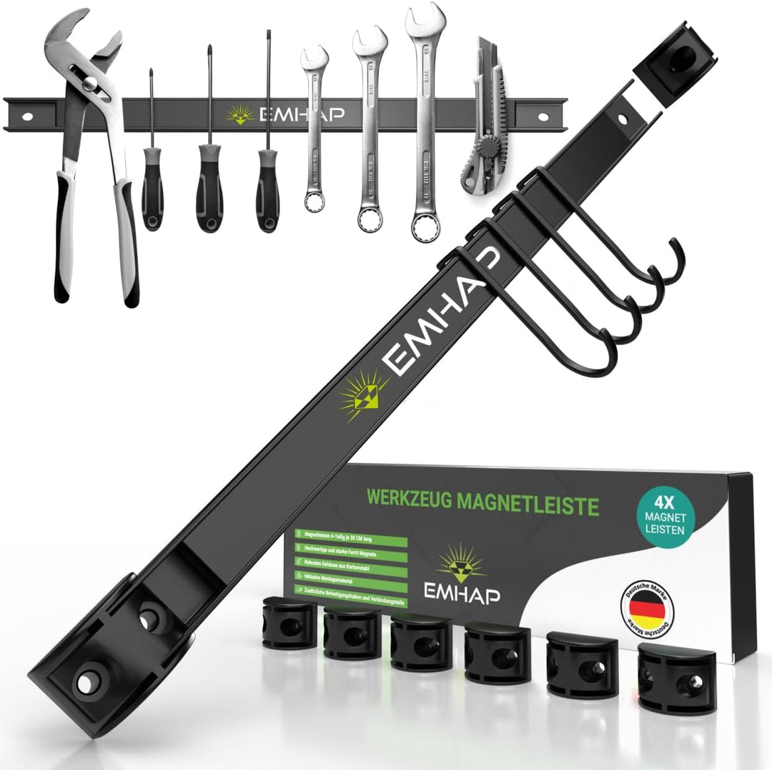 EMHAP© Magnetleisten Werkzeughalter EXTRA STARK 4er Set je 46CM lang Universal Magnetschiene Werkzeu