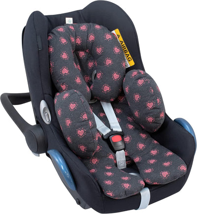 JYOKO Kids Sitzverkleinerer Antiallergikum Universal Baby 100% Baumwolle (Fluor Heart, Enthält Kopf-