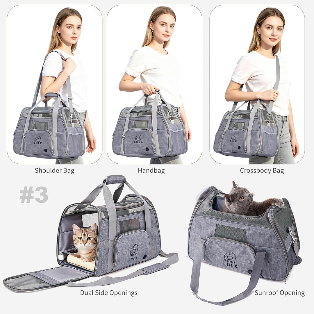 PETCUTE Hundetransportbox,Atmungsaktive Katzen Tragetasche Katze transportbox Tragetaschen mit Weich