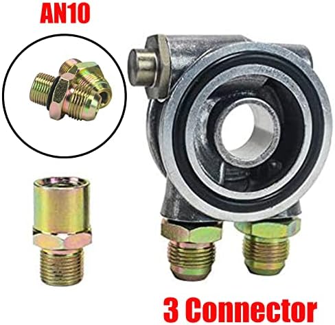 Ölkühler-Filterplatte, AN10 Silber Ölfilteradapter Aluminium-Sandwich-Ölfilter-Kühladapterplatte (AN
