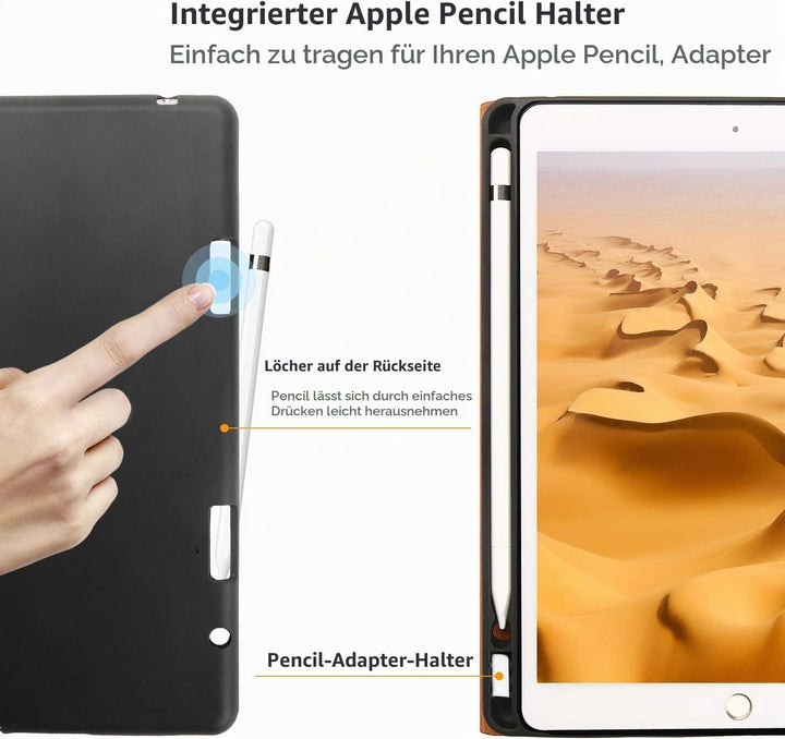 Gexmil Hülle für iPad Mini 5./4. Generation 2019/2015 7,9 Zoll Echt Leder Hülle mit Stylus Halter An