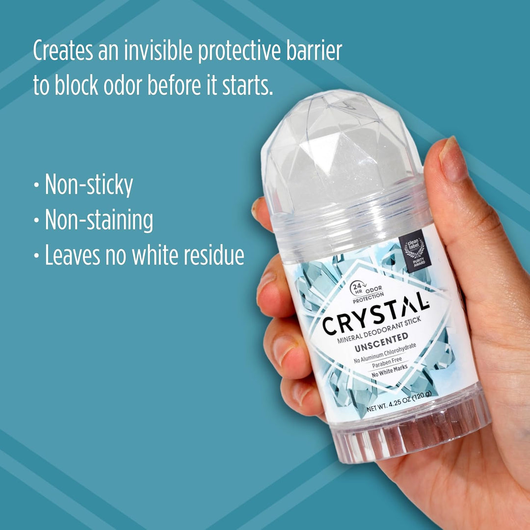 Crystal, Körper-Deodorant, Stick, ohne Duft, 125 ml Original 125 ml (1er Pack), Original 125 ml (1er