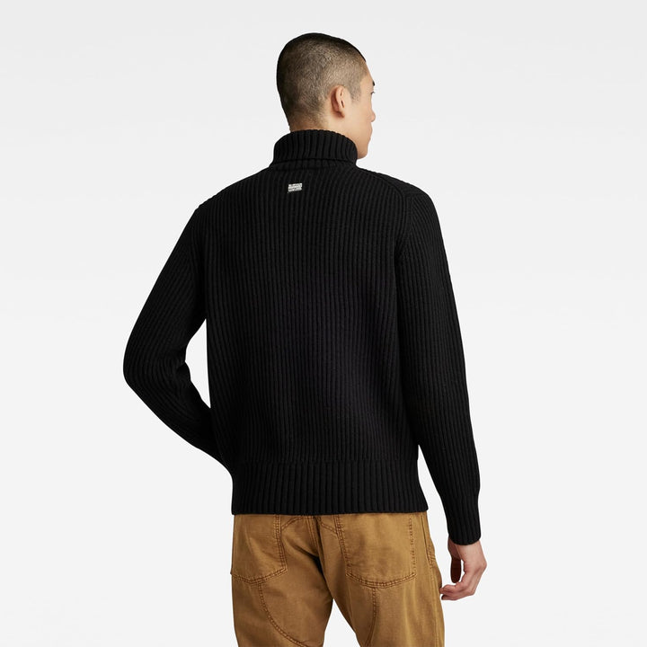 G-Star RAW Herren Essential Turtle Knitted Pullover Knits XL Schwarz (Dk Black D23732-d447-6484), XL