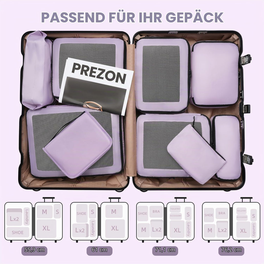 Packing Cubes for Suitcase 10 Set, Leichtgewichtige Gepäck Packing Organizer Packing Cubes für Reise