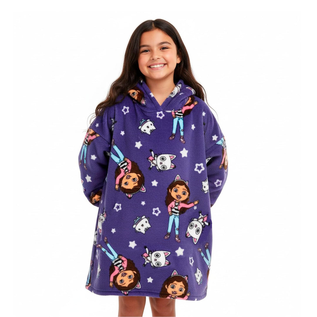 United Labels Gabby's Dollhouse Oversize Hoodie Decke mit Ärmeln und Kapuze für Mädchen, Lila, Kusch