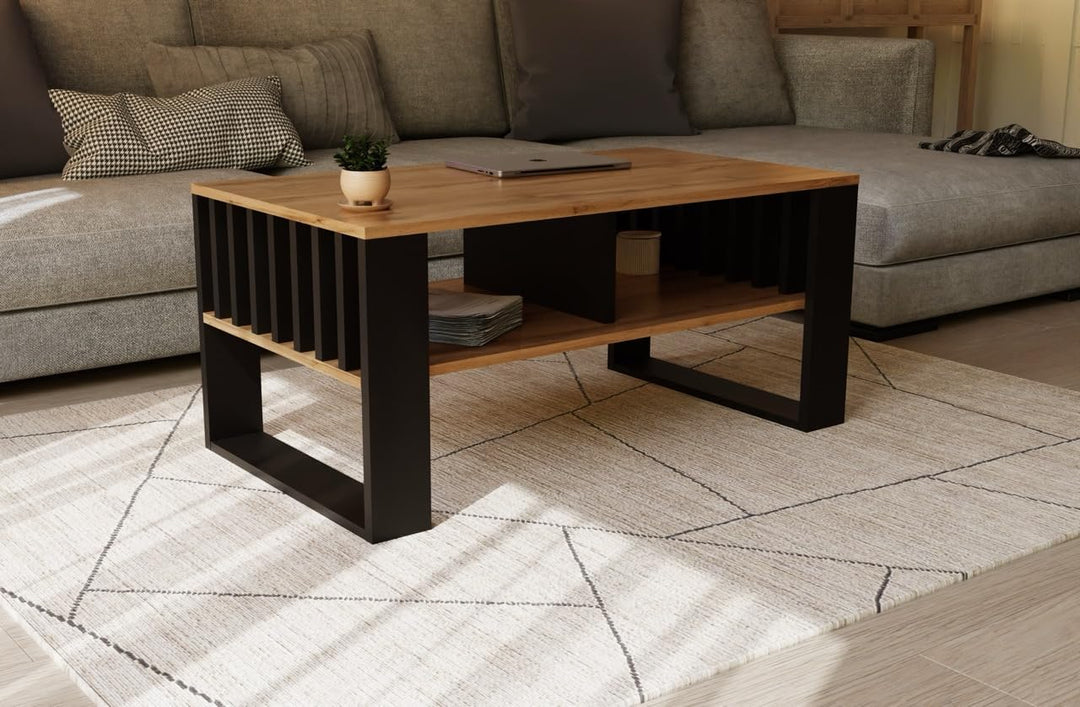 Meble Pitus Couchtisch - Wohnzimmertisch Modern - Couchtisch mit Stauraum 90 x 50 x 50cm - Tisch für