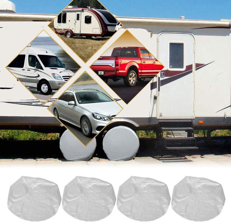 Reifenabdeckung, 4Pcs 27 "-29" Silver Wheel Reifenschutzabdeckung für Auto RV SUV Truck Trailer